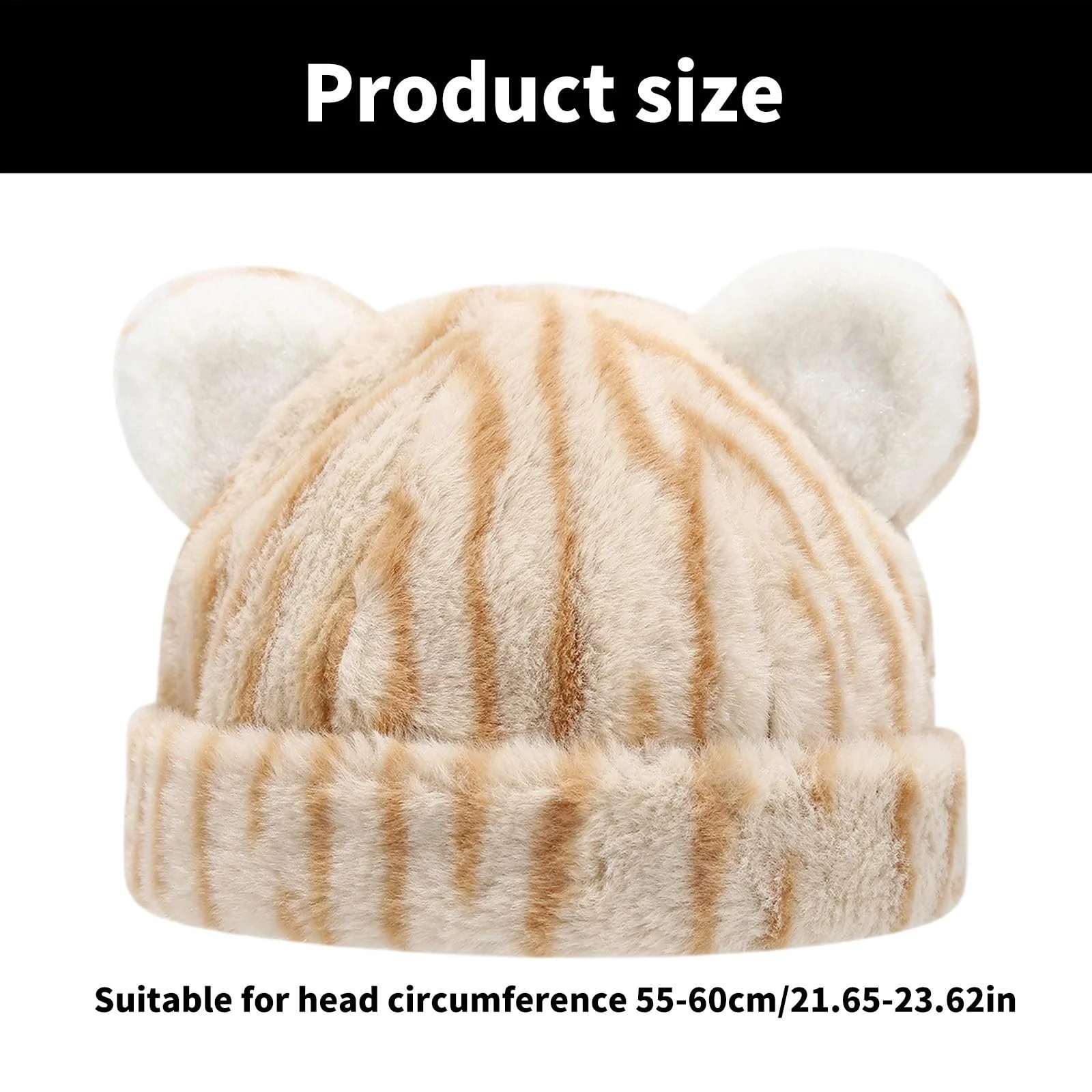 Шапка RETUOLWAG Узор животных Ушки медвежонка Без полей Для женщин Модный череп Утолщенный Теплый Для катания на лыжах на открытом воздухе Повседневный, фото №6