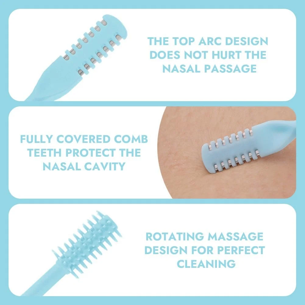 Тример для носового волосся Подвійний Ніж Портативний Ручний 360° Обертальний (набір з 5 кольорів), фото №4