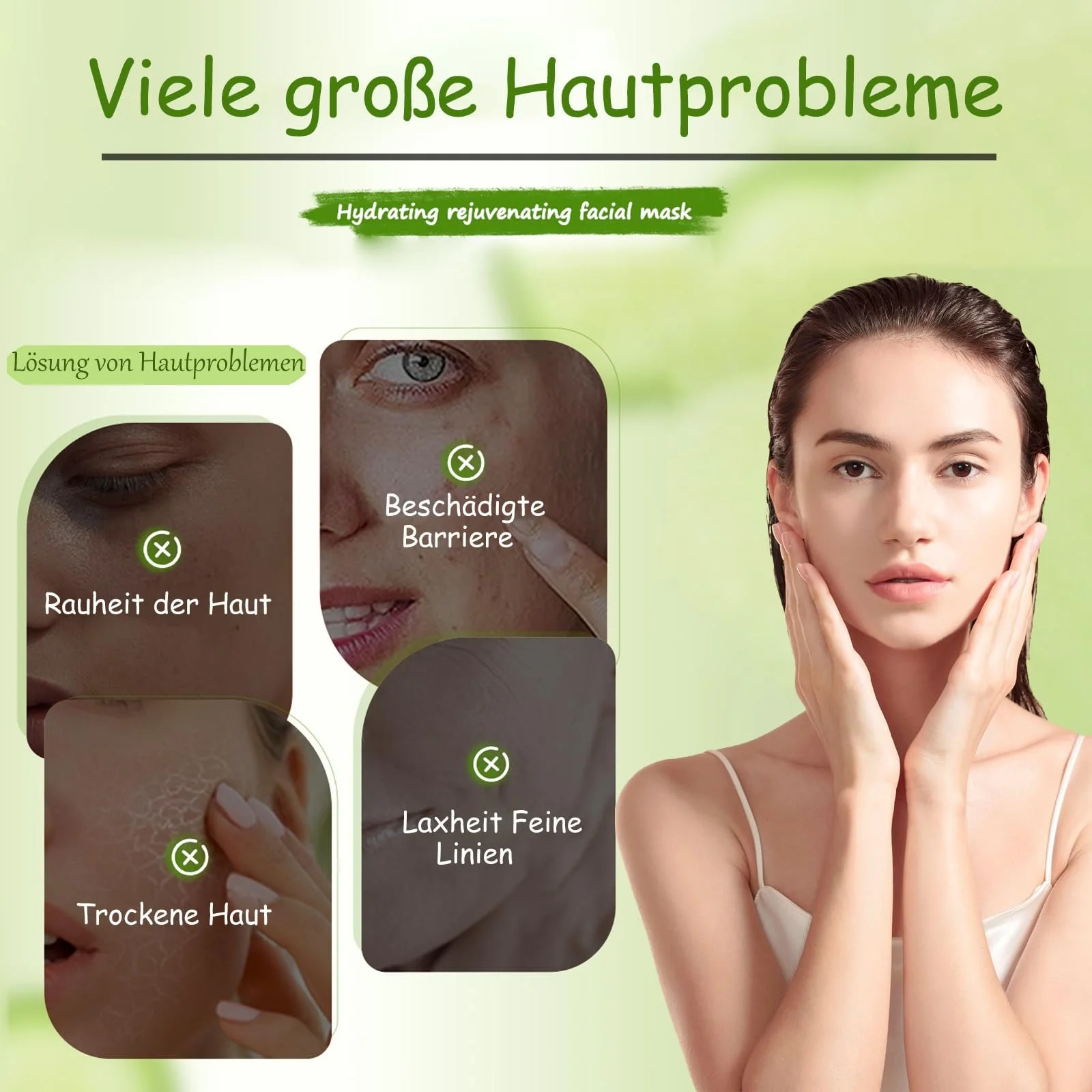 Тканевая маска Soleneva Набор из 6 штук Апельсин Виноград Огурец Гранат Черника Персик, фото №3