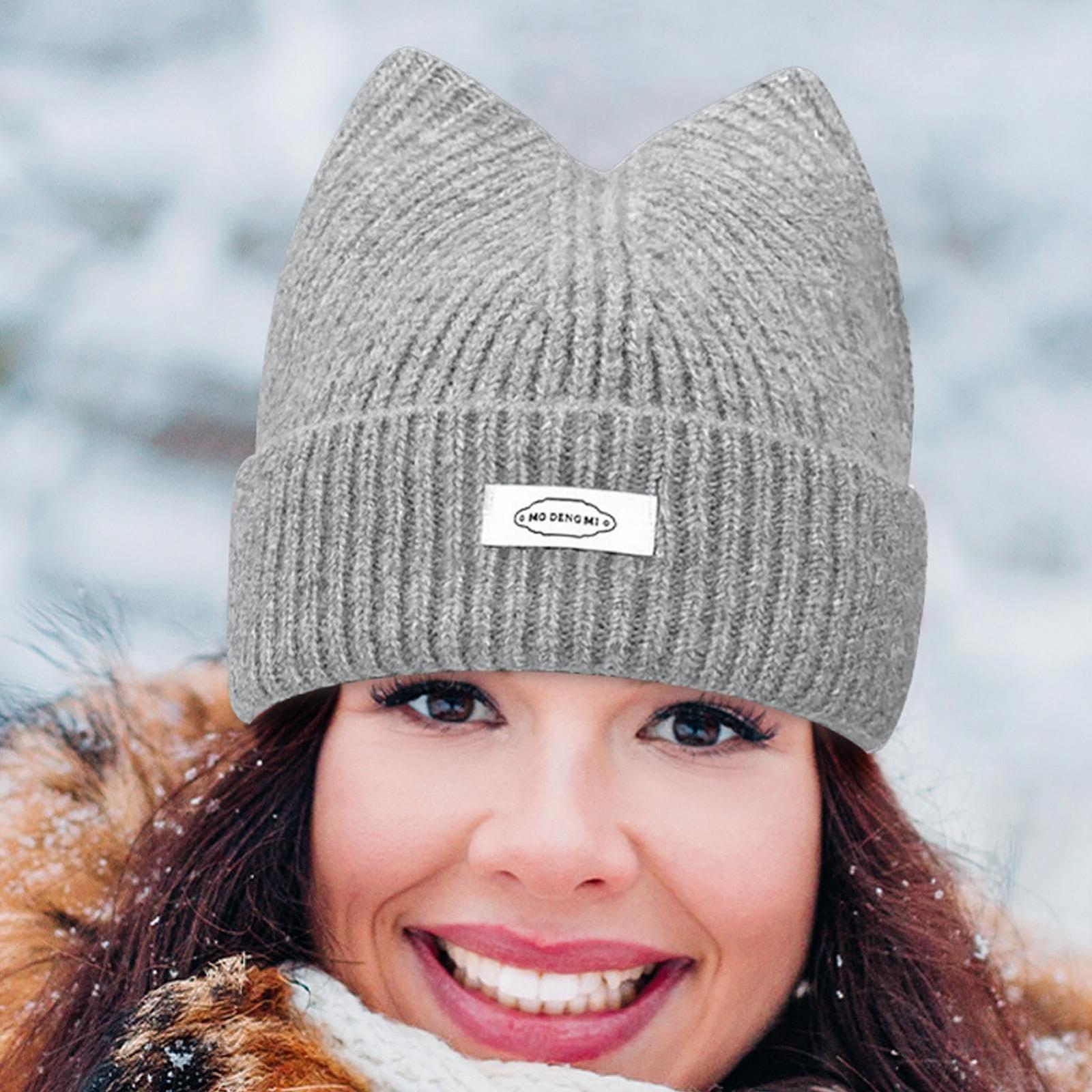 Шапка Вязаная Зимняя С Ушками Кота Дизайн Ушки Кота, фото №6