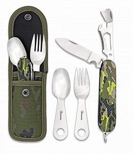 Набор столовых приборов Barbaric Albainox Camping Multicam Green Multicam Green - Фото 1