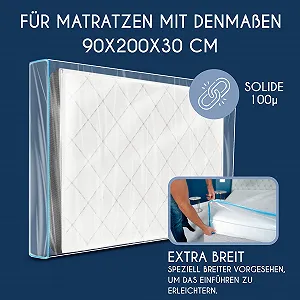 Чехол для матраса для переезда Dreamzie 90 x 200 см - на молнии, многоразовый пластик synthetic.ua - Фото 1