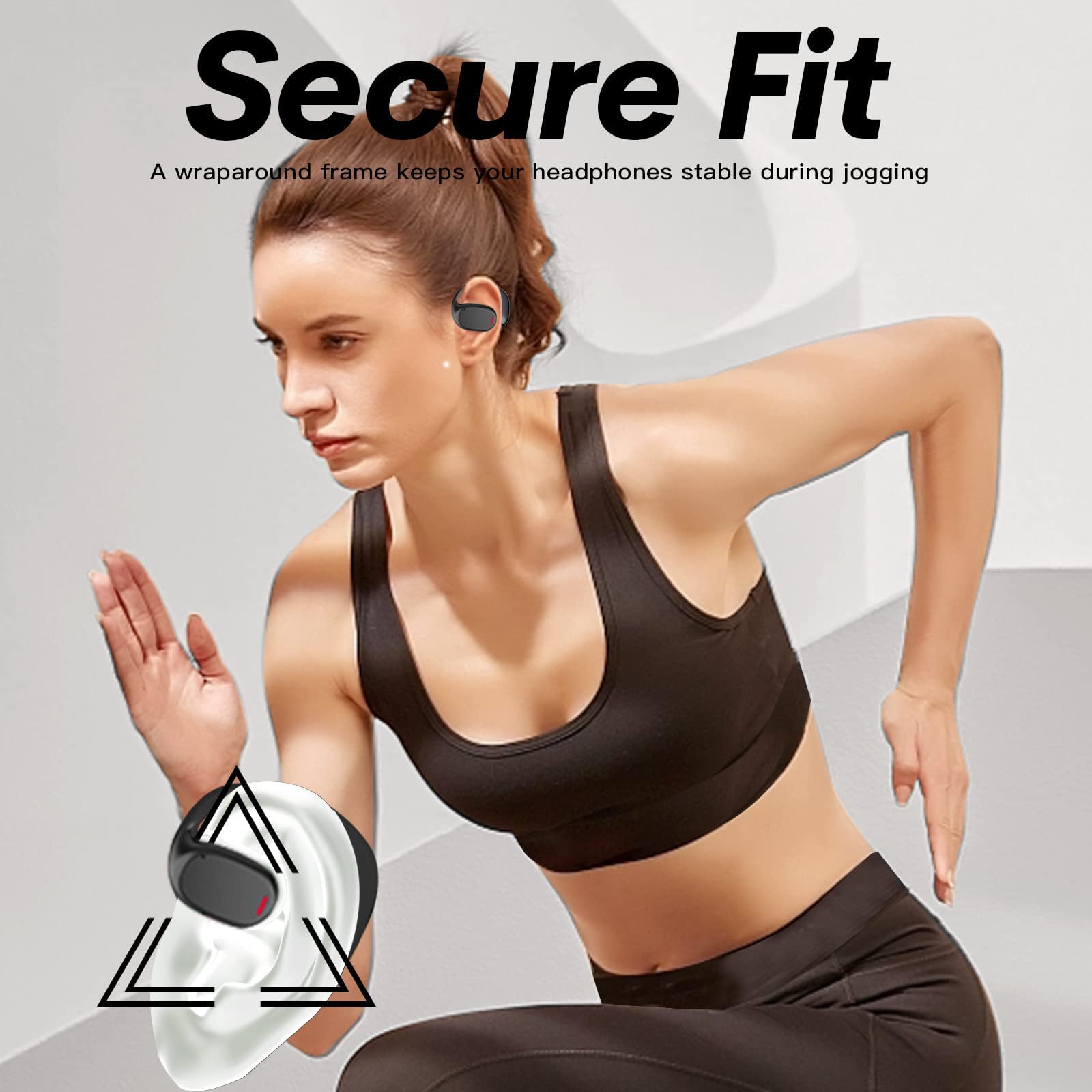 Навушники Open Wireless Bluetooth Air Line Bone Sound з мікрофоном чорні, фото №2