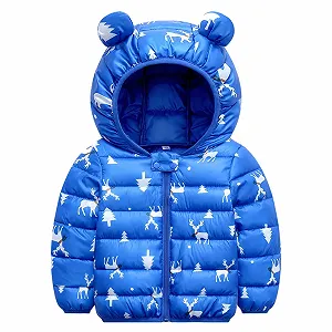Куртка MNSWR стеганая, детская зимняя теплая куртка с капюшоном и мультяшными медвежьими ушками - Фото 1