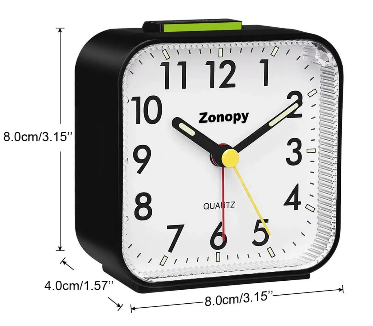 Аналоговый Будильник Zonopy, Бесшумный, Ночник, Работает от батареек, Громкий будильник, Функция повтора, Бесшумная работа, Люминесцентный дисплей, Портативный дизайн, фото №7