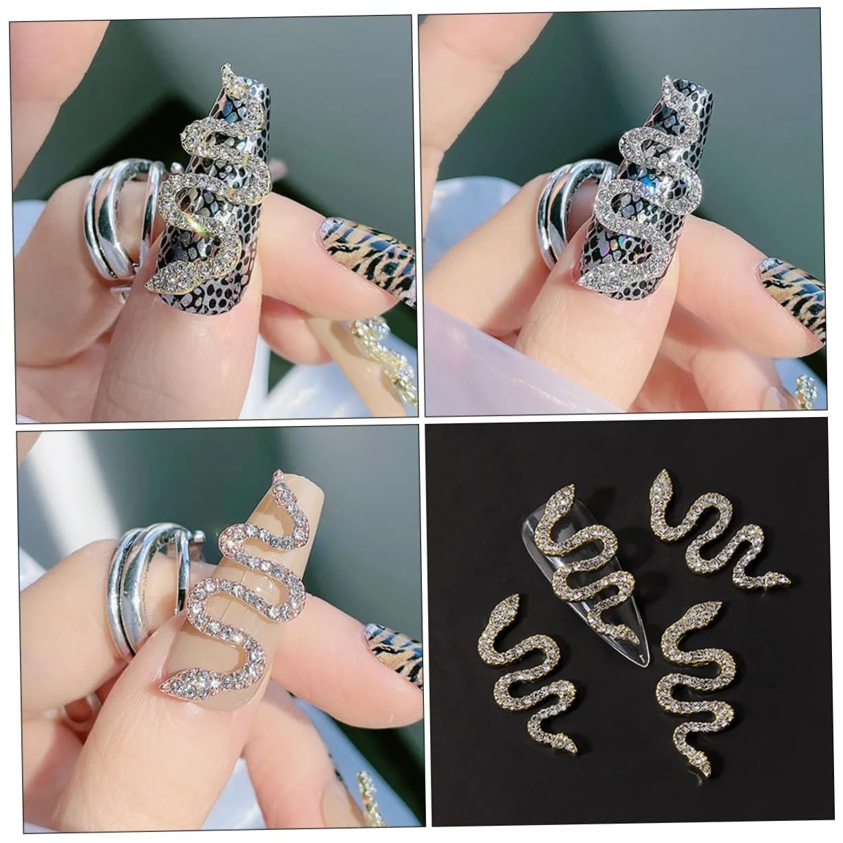 Прикраса для нігтів у вигляді змії Housoutil, 3D, фото №2