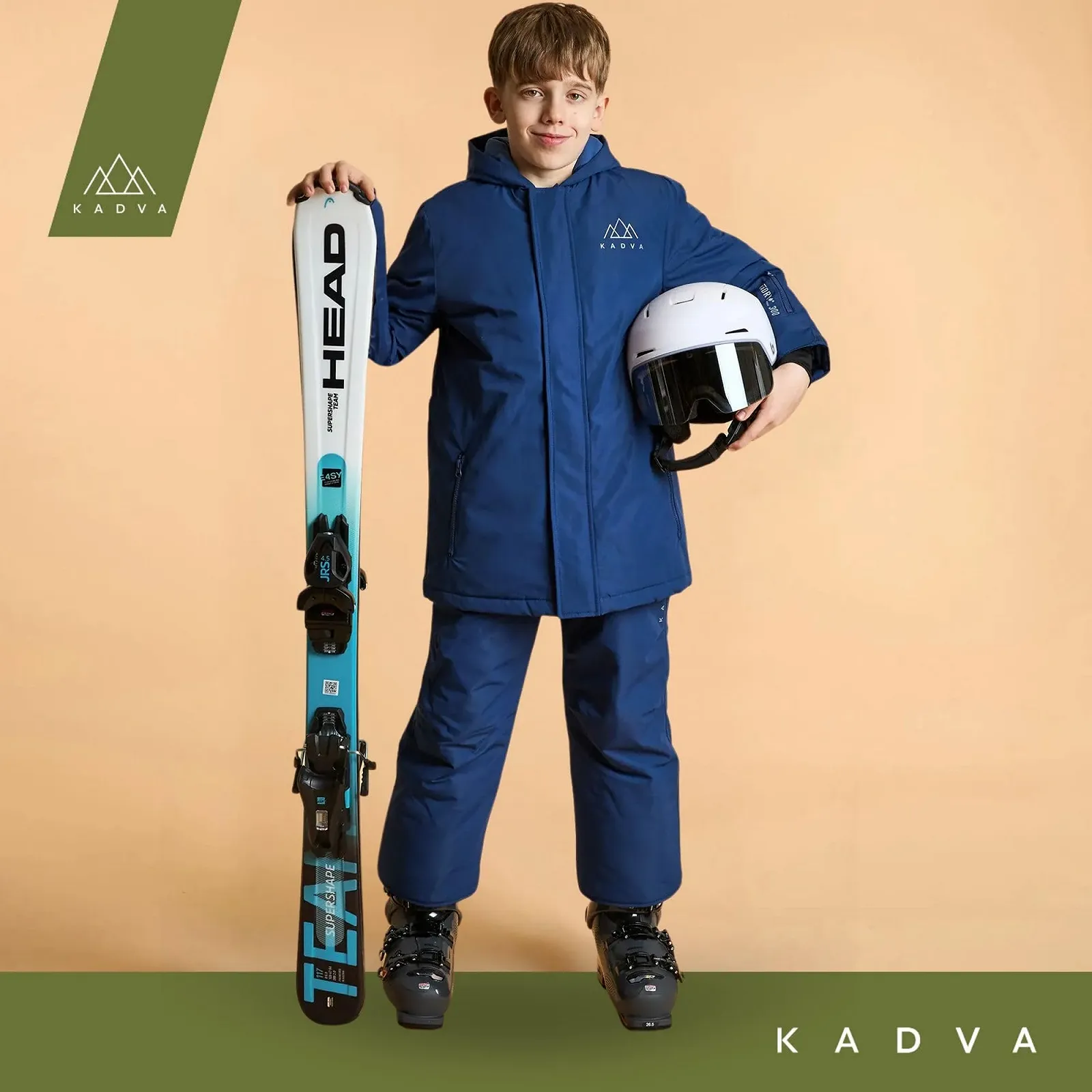 Дитяча лижна куртка з капюшоном KADVA SKIRO JR Водонепроникна та вітрозахисна з капюшоном, фото №2