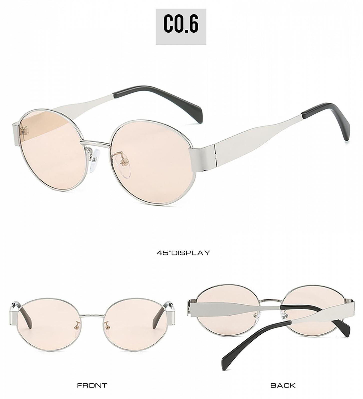 Сонцезахисні окуляри Овальні YAMEIZE Ретро Металева оправа UV400, фото №5