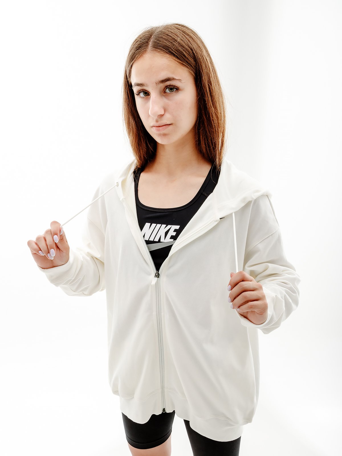 Джемпер Nike W NSW JRSY OS FZ HOODIE L, фото №1
