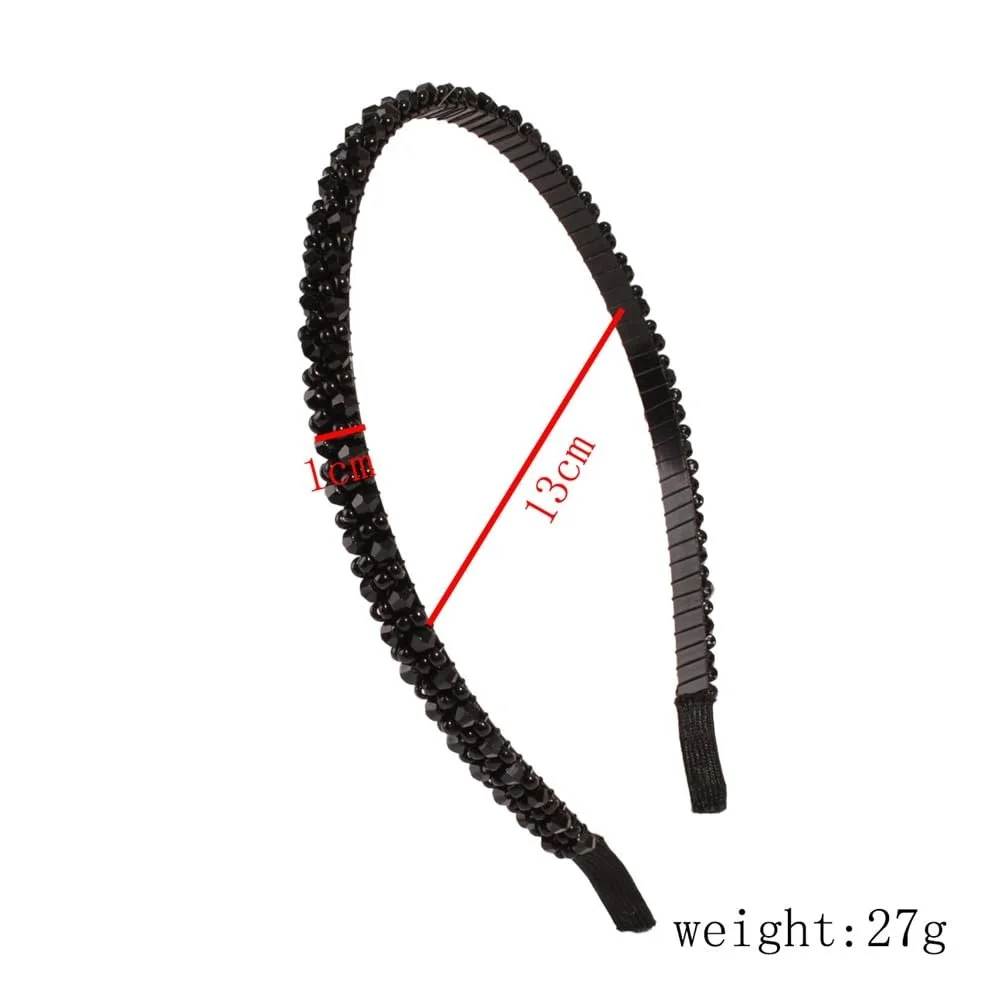 Обруч Жіночий зі стразами Блискучий, фото №2