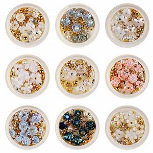 3D Стразы для ногтей Цветы ракушки Жемчуг Металлические заклепки Ювелирные изделия Смола для DIY Аксессуары для украшения ногтей - Фото 1
