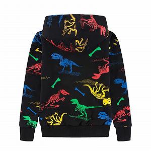 Толстовка Generisch с капюшоном для мальчиков, с принтом динозавра, на молнии, хлопковая, с длинными рукавами, дышащая, большого размера, удобная, для отдыха synthetic.ua - Фото 1