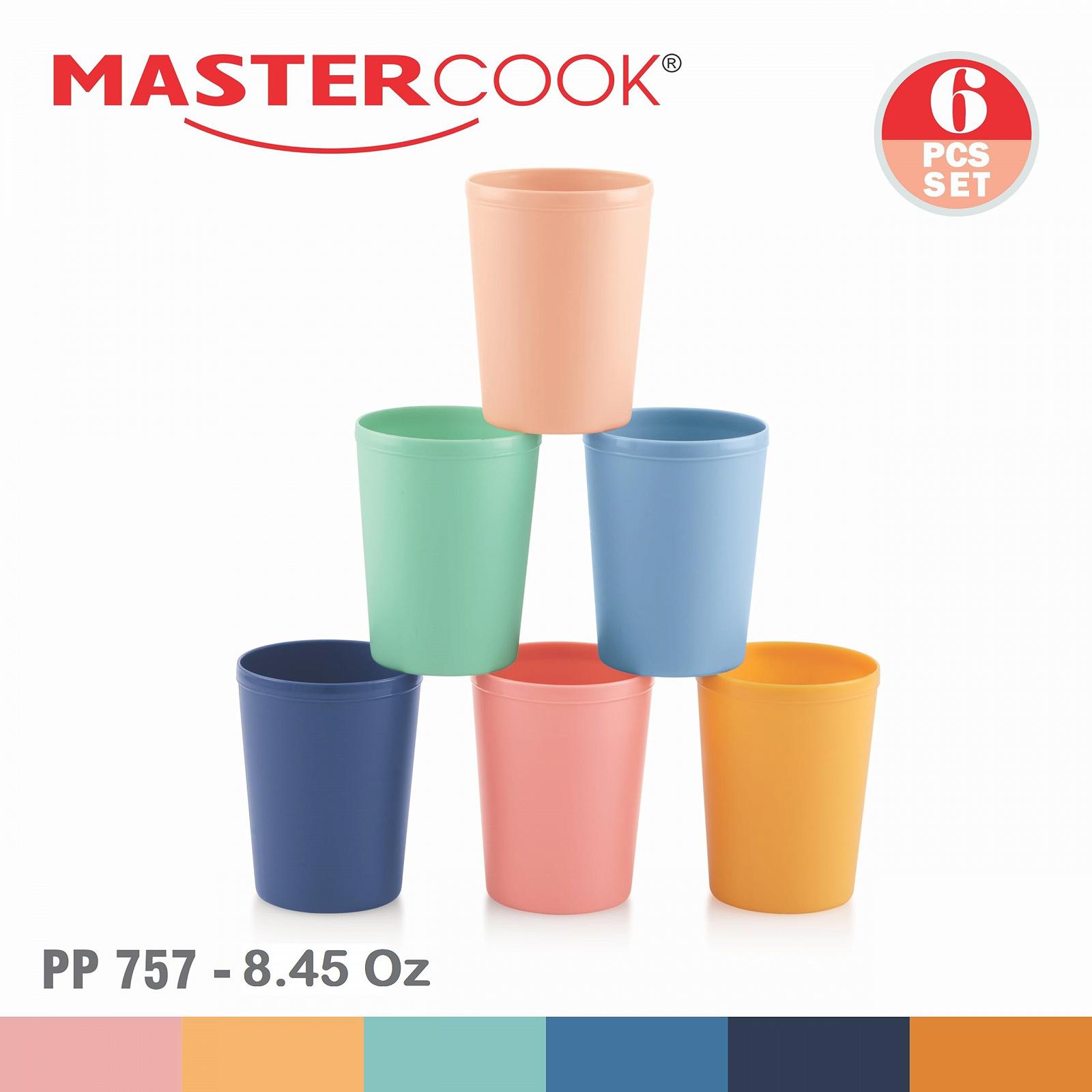 Небиткі штабельовані чашки MASTERCOOK, набір 6 штук, різнокольорові 240 мл, фото №3