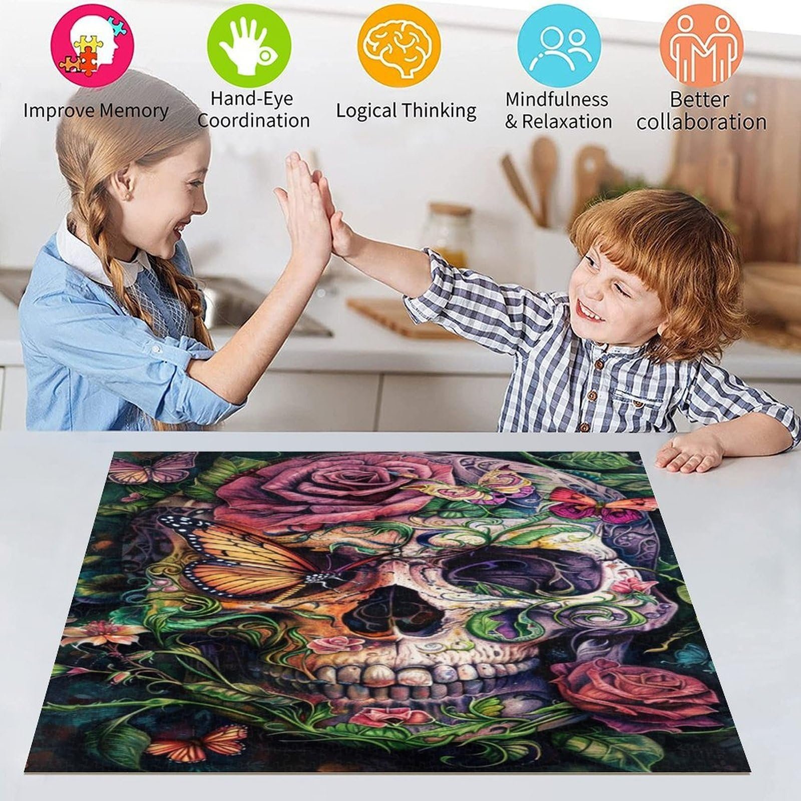 Пазл Gothic Rose Skull Butterfly 1000 элементов (26 x 38 см), фото №5