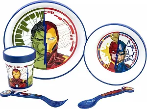 Набор детской посуды Marvel Avengers Халк Железный человек Капитан Америка Капитан Марвел synthetic.ua - Фото 1