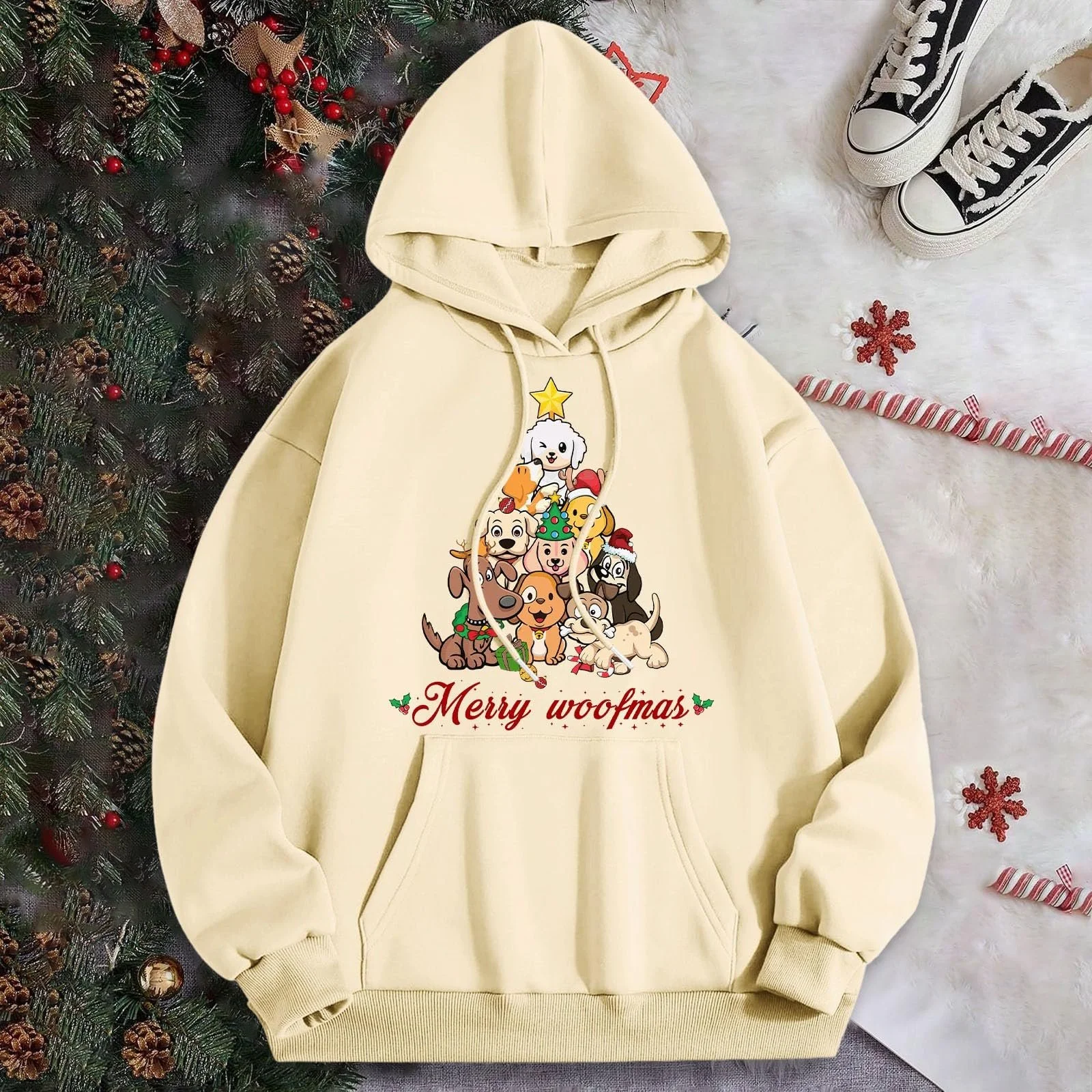 Худи Женское Оверсайз С Задним Принтом Классическая Повседневная Толстовка С Буквенным Принтом Буквенный Принт Пуловер Для Девочек-Подростков Зимняя Толстовка С Длинными Рукавами Уличная Одежда, фото №4