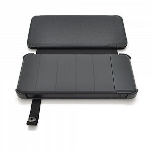 Power bank 12000 mAh Solar (5V/200mA), 2xUSB 5V/1A/2.1A, USB microUSB ударом захищений прорізаній корпус Black Corton BOX - Фото 1