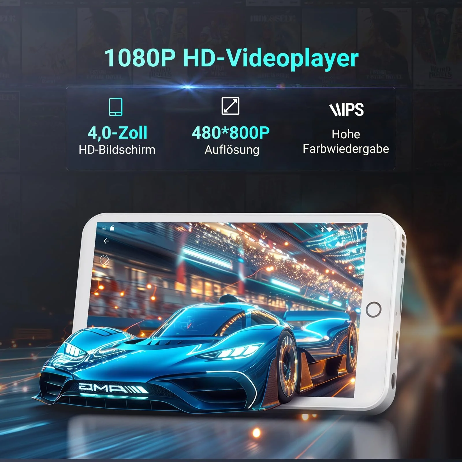 MP3-плеер Fanvace 96 GB с Bluetooth и WiFi, Android 13, 4-дюймовый сенсорный экран и динамик, фото №4