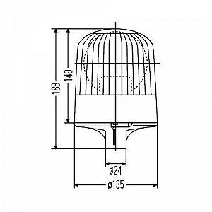 Проблисковий маячок HELLA 2RL 007 551-001 для AEBI MACK SCANIA BOMAG CASE IH FENDT synthetic.ua - Фото 1
