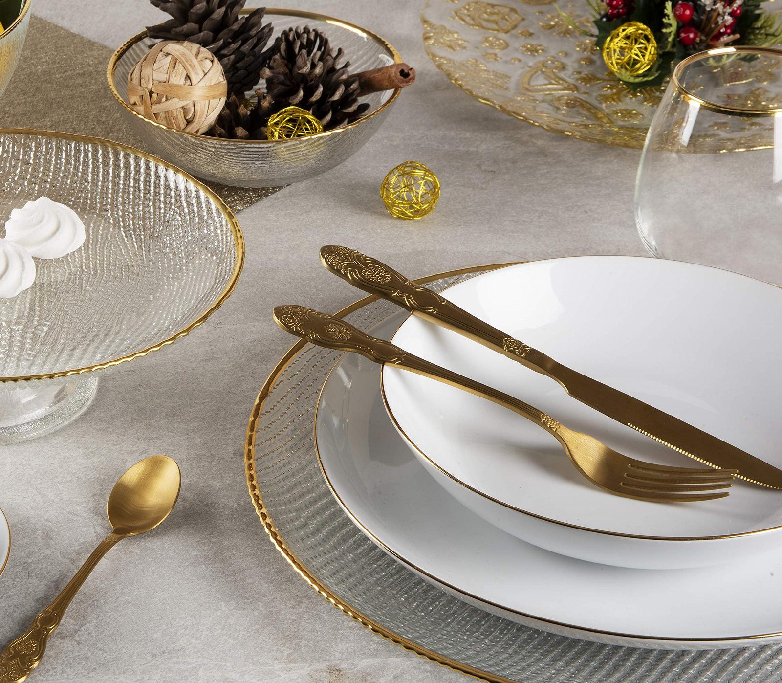 Набор столовых приборов Excelsa Baroque Gold, 4 предмета, фото №4 Набор столовых приборов Excelsa Baroque Gold, 4 предмета, фото №4