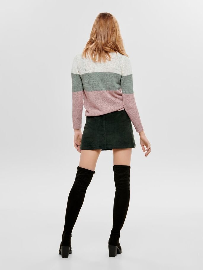 Пуловер ONLGEENA L/S BLOCK PULLOVER KNT NOOS 15161415-Cloud Dancer-Stripes:W. CHINOIS GREEN/ROS ONLY L, фото №2