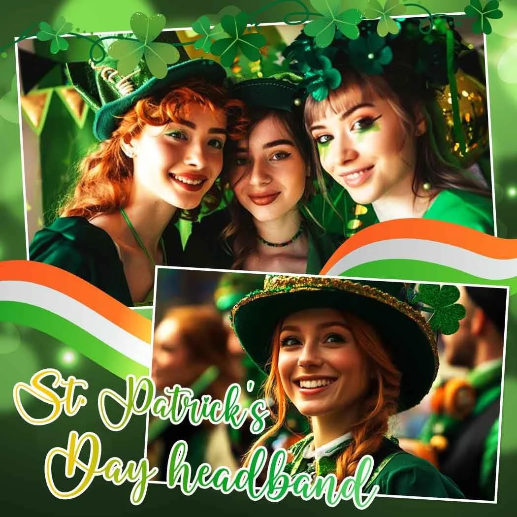 Обруч для волосся Св. Патрика Luminous LED Зелений конюшина для жінок, фото №4 Обруч для волосся Св. Патрика Luminous LED Зелений конюшина для жінок, фото №4