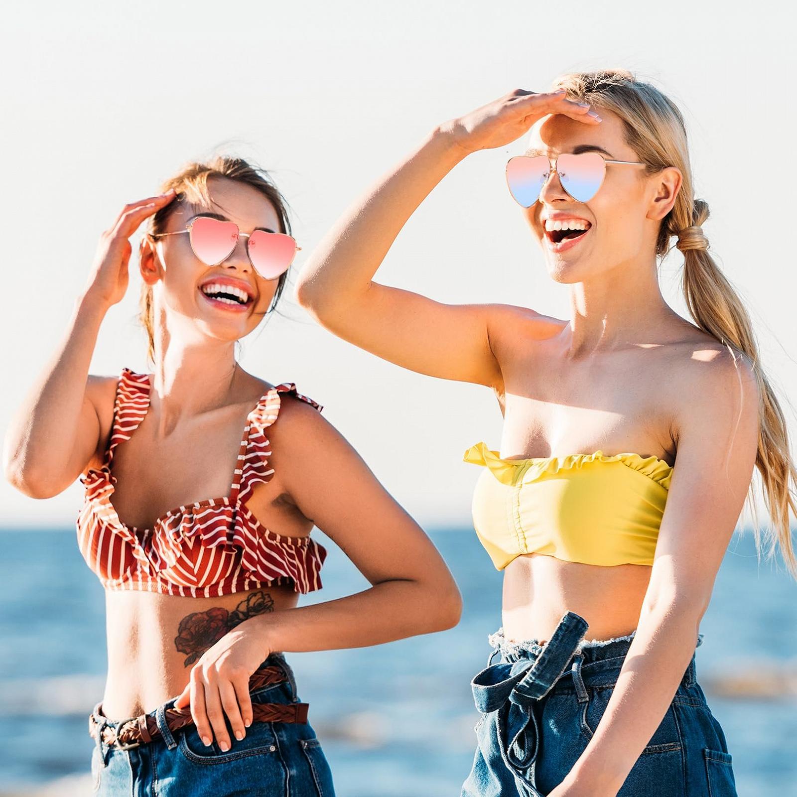 Окуляри у формі серця BinXiaoQin, 2 шт, рожеві, фото №5