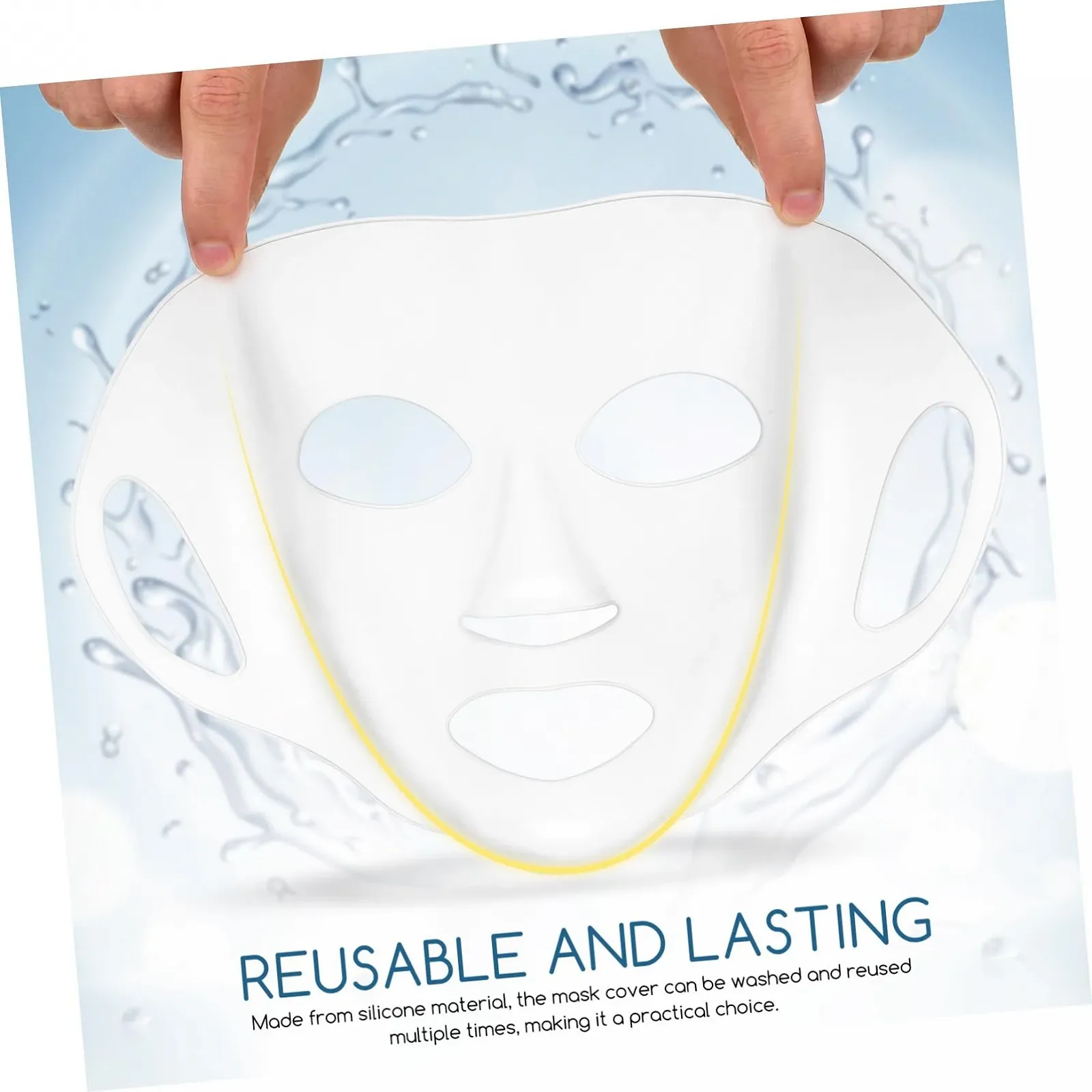 Силиконовая маска для лица Многоразовая Увлажняющая для максимального поглощения эссенции, 3 шт, фото №3