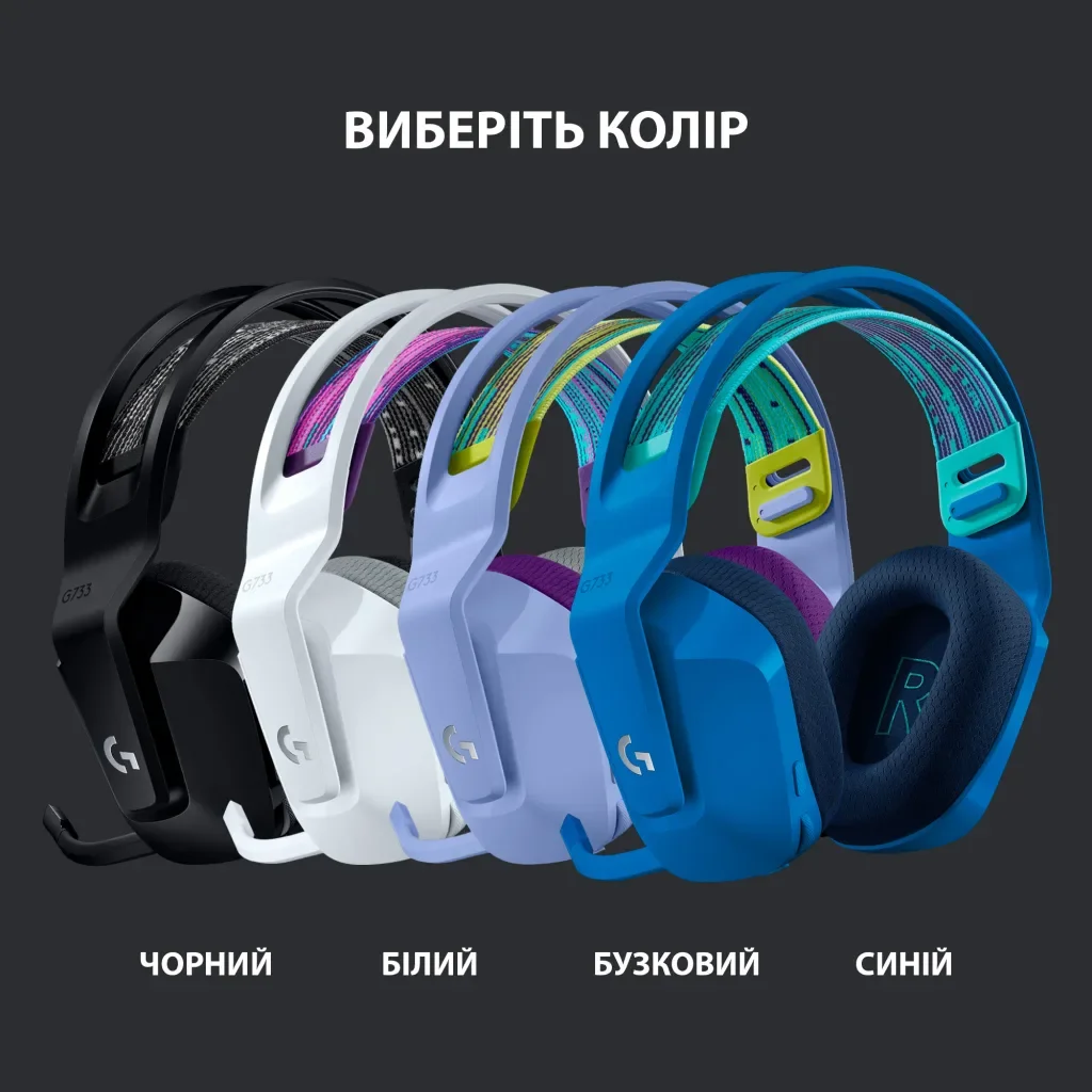 Наушники Logitech G733 Lightspeed Wireless RGB Gaming Headset Black (981-000864), фото №7