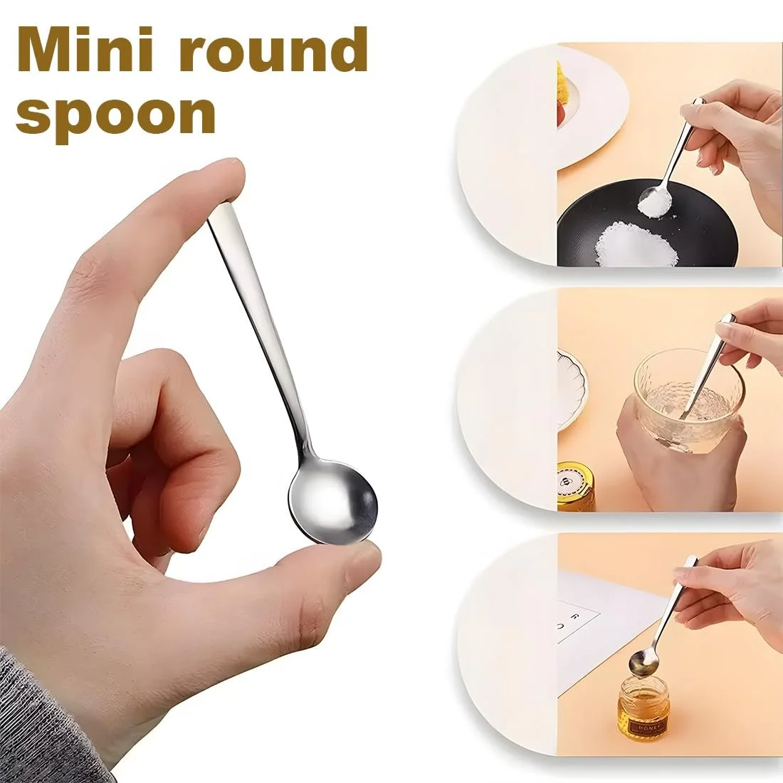 Ложка нержавіюча сталь, набір 6 штук, маленька для спецій (9 см) Чорний, фото №3 Ложка нержавіюча сталь, набір 6 штук, маленька для спецій (9 см) Чорний, фото №3