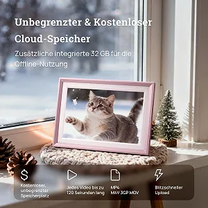 Цифровая фоторамка ARZOPA D10 10.1 дюйма HD Touchscreen WiFi Rose Gold synthetic.ua - Фото 1