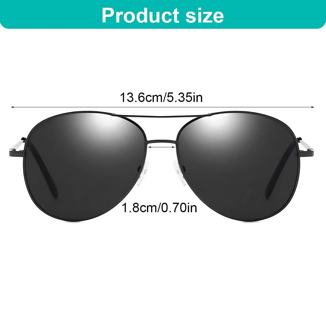 Сонцезахисні окуляри Авіатор EOYVAIL Поляризовані Чорний, різнокольоровий, фото №2 Сонцезахисні окуляри Авіатор EOYVAIL Поляризовані Чорний, різнокольоровий, фото №2