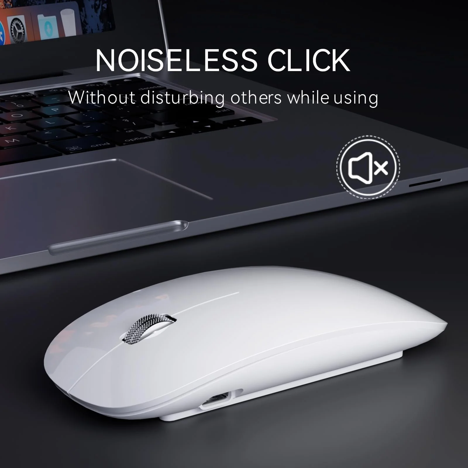 Мышь Беспроводная Uiosmuph G11 USB Nano / Type-C Белая, фото №3