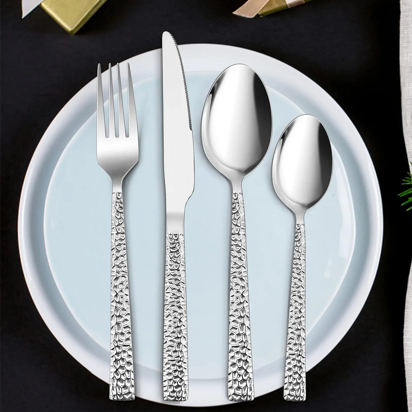 Набір столових приборів Herogo, 16 предметів, з нержавіючої сталі для 4 осіб, срібний, фото №6 Набір столових приборів Herogo, 16 предметів, з нержавіючої сталі для 4 осіб, срібний, фото №6