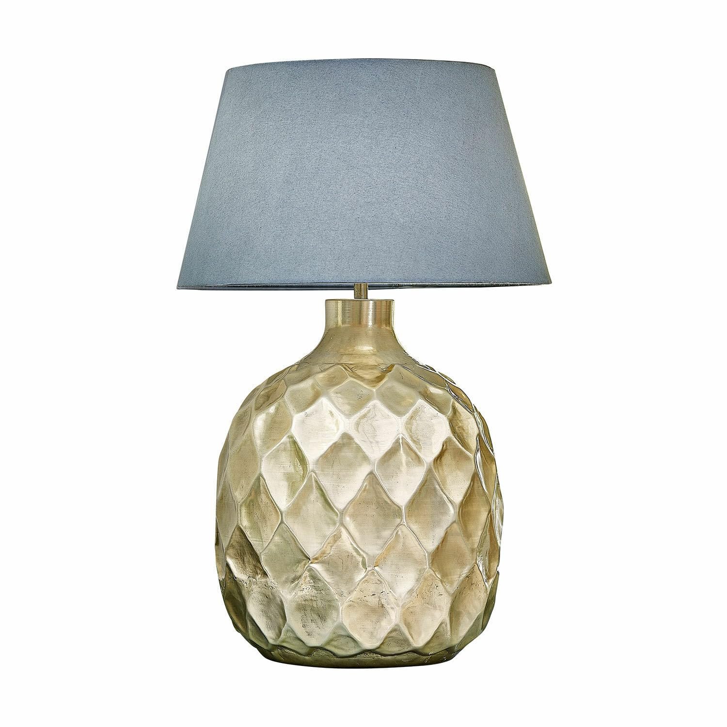 Настільна лампа LOBERON Maricot 3D Diamond Pattern Алюміній Бавовна Сріблясто-сірий, фото №1