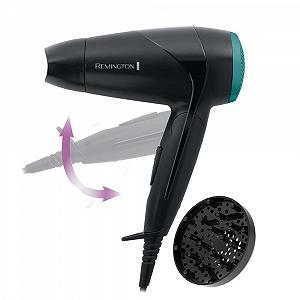 Фен Remington On The Go D1500 2000 Вт, регулировка напряжения, складной, насадка, диффузор, черный - Фото 1