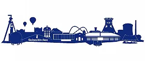 Наклейка на стіну Skyline Schalke Gelsenkirchen 120 x 27 см Королівський синій - Фото 1