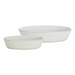 Набір форм для запікання Ritzenhoff & Breker Kiruna 2 шт. овальні 28 x 18,5 см та 20 x 12,5 см кам'яна кераміка з рельєфом - Фото 1