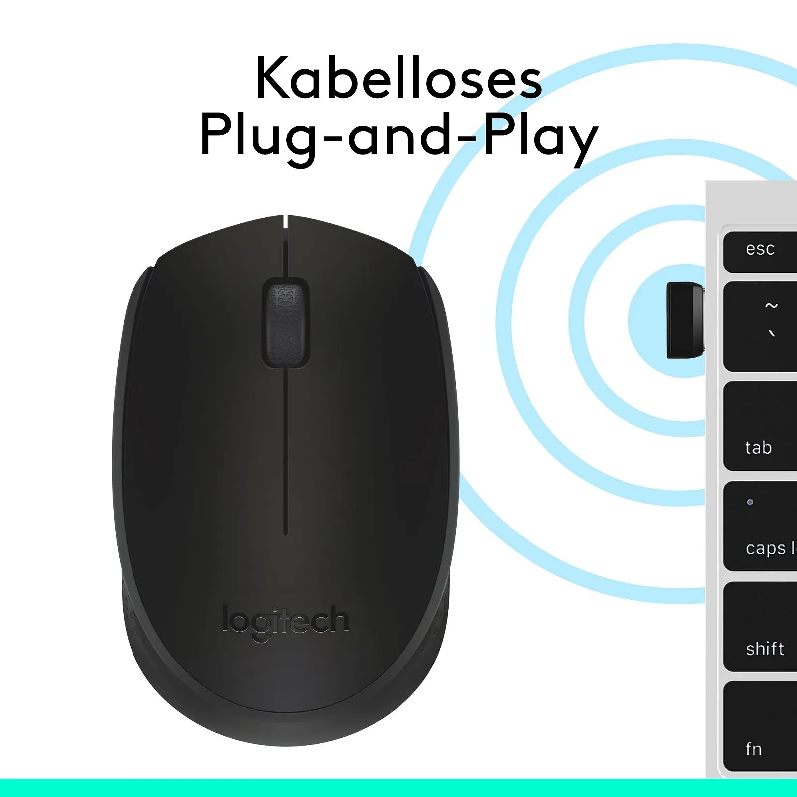 Мышь Logitech M171 Беспроводная, 2,4 ГГц подключение через USB-приемник, оптический сенсор, 12 месяцев работы от батареи, для обеих рук, 3 кнопки, для ПК / Mac - Черный, фото №7