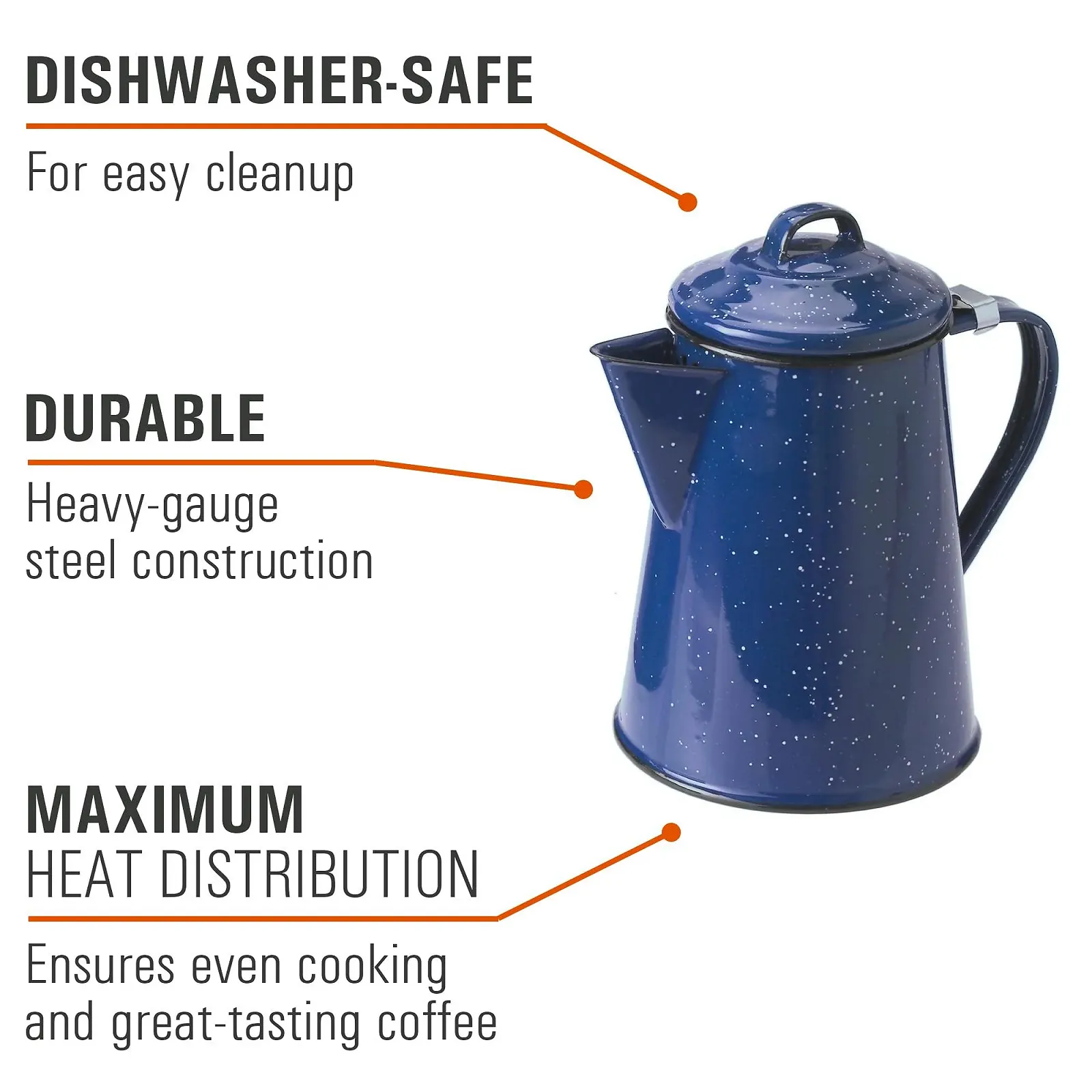 Кофейник эмалированный Gsi 15152 Голубой, фото №4