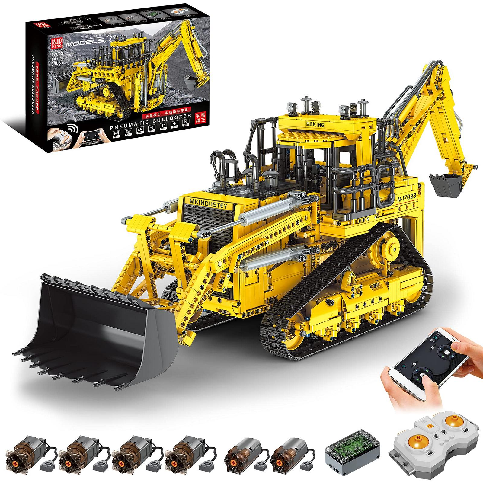 Набор Mould King Technic 17023 Бульдозер 3963 детали, Большой дистанционно управляемый технологический экскаватор-бульдозер 2-в-1, фото №1