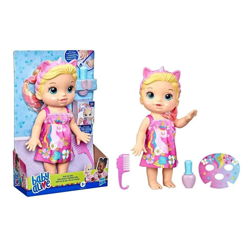 Лялька Baby Alive Baby 32.5 см Bathing Unicorn Makeup and Magic Nails Блондинка Multicolor, фото №5