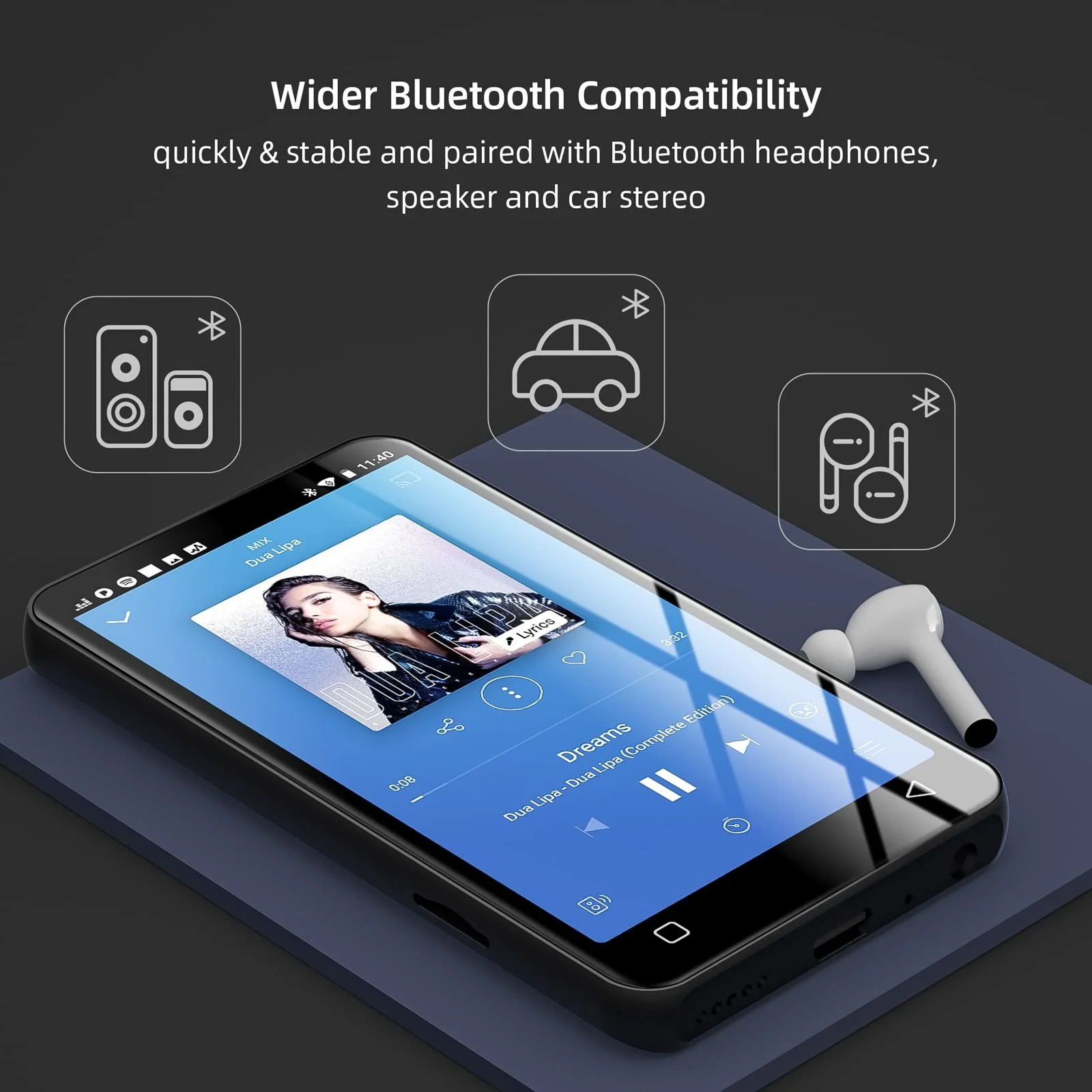 MP3-плеер innioasis G1 Bluetooth Wi-Fi Черный, фото №4