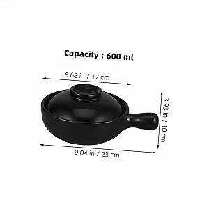 Керамическая кастрюля BESPORTBLE терракотовая с крышкой для супа и риса synthetic.ua - Фото 1