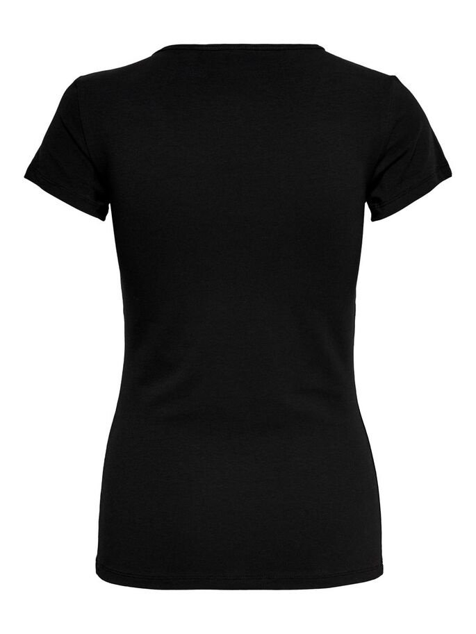 Футболка ONLLIVE LOVE LIFE ONECK TOP NOOS JRS 15205059- ONLY Чорний XS, фото №5