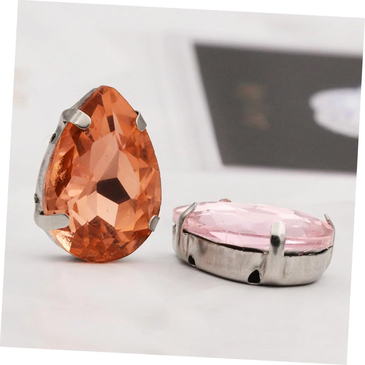 Стрази пришивні скляні Sewacc у формі краплі для одягу, 150 шт., фото №2