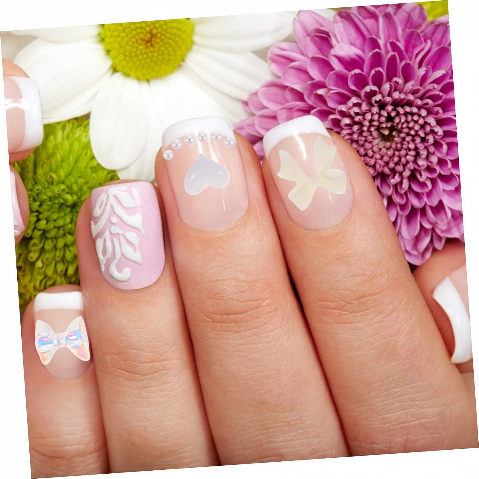 Украшения для ногтей Стразы MERRYHAPY с серебряными бусинами, аксессуары для самостоятельного создания маникюра, подвески для украшения ногтей, цветы для ногтей, фото №7