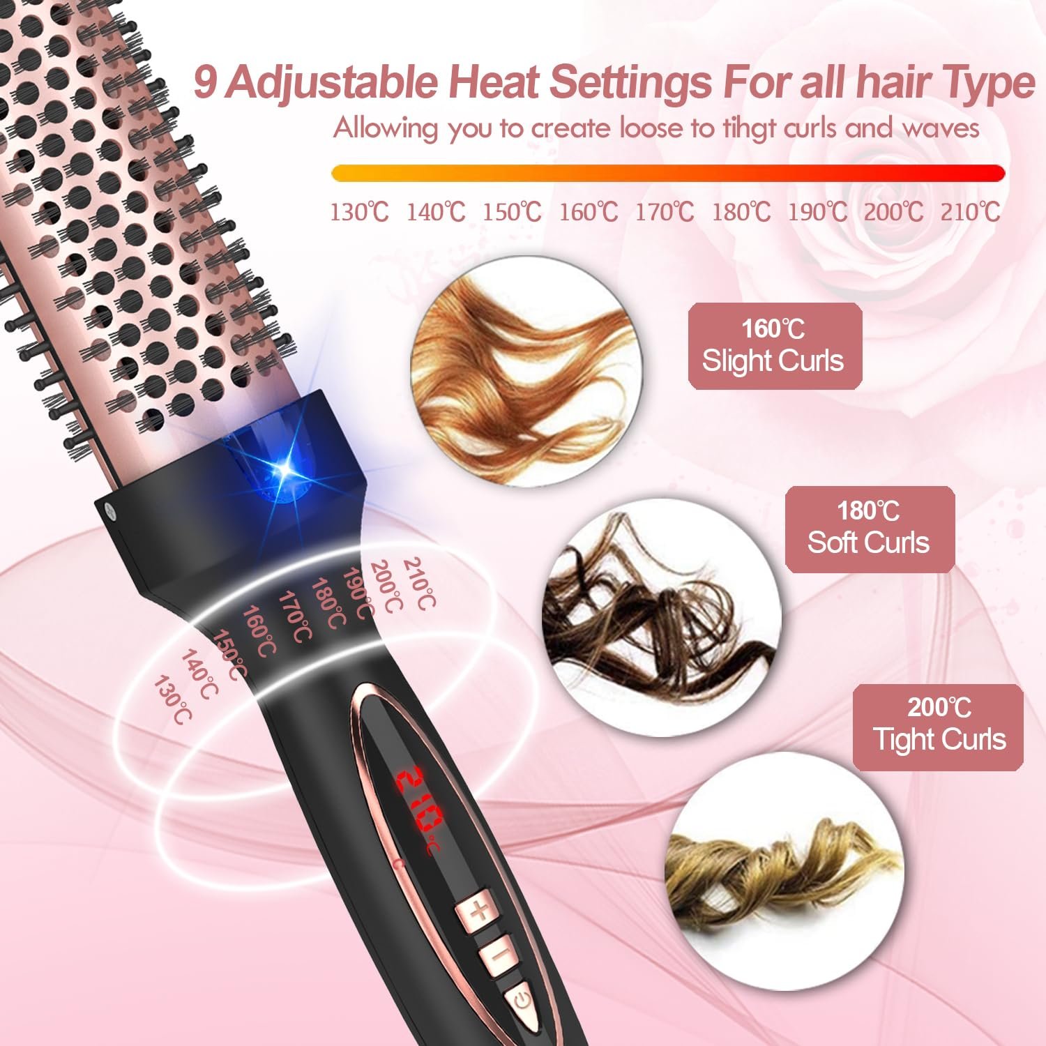 Термощітка SevenPanda 38 mm 130-230°C, фото №2 Термощітка SevenPanda 38 mm 130-230°C, фото №2