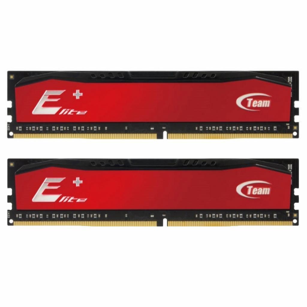 Оперативна пам'ять для ПК DDR4 16GB 2x8GB 2400 MHz Elite Plus Red Team TPRD416G2400HC16DC01, фото №1