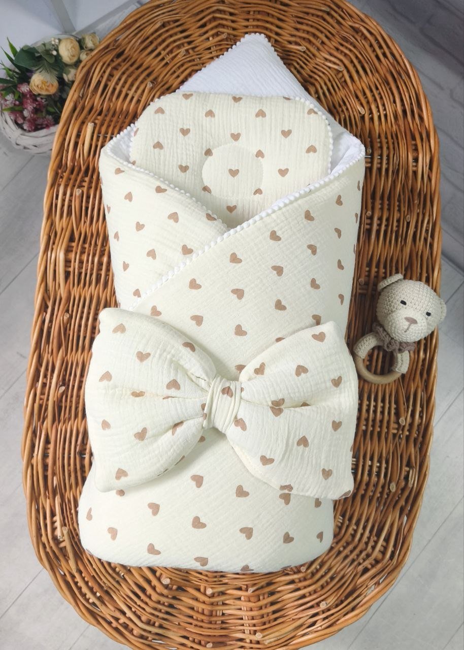 Демисезонный-летний комплект для выписки новорожденного, бежевый, фото №4